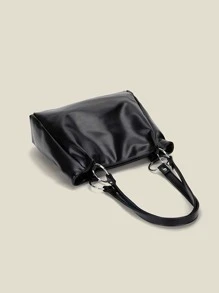 單肩手提包適合青少年女孩女大學生、新秀和白領，非常適合辦公室、工作、商務、通勤 最佳女式工作包 - 黑色 - 查看 5