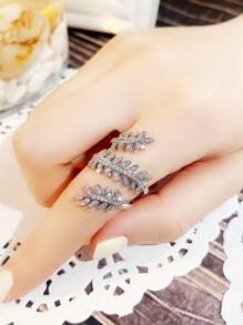 1 PC Elegant Cubic Zirconia Ring For Women For Valentine's Day Gift Wedding Engagement Anniversary Party Jewelry - Silver - View 4