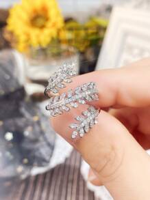 1 PC Elegant Cubic Zirconia Ring For Women For Valentine's Day Gift Wedding Engagement Anniversary Party Jewelry - Silver - View 7