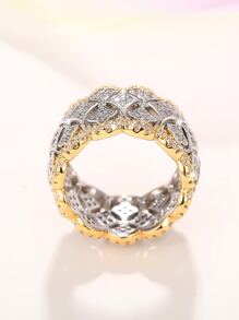 1pc Glamorous Cubic Zirconia Ring For Women For Valentine's Day Gift Wedding Jewelry,Mom,Mother,Mother's Day,Gift - Multicolor - View 8