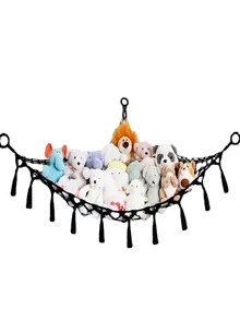 Tassel Decor Hammock Design Wall Hanging - Black - View 2