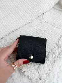 Carteira em Relevo de Lichia, Leve e da Moda, Presente de Aniversário, Presente para Trabalhadores de Colarinho Branco, Presente Feminino e Masculino, Presente para Professores, Carteira Pequena, Carteira de Moedas, Carteira de Viagem - Preto - Visão 2