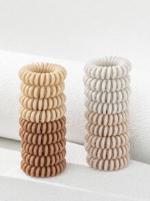 18pcs Solid Coil Wire Hair Tie - Multicolor - View 1