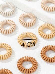 18pcs Solid Coil Wire Hair Tie - Multicolor - View 3