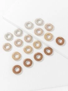 18pcs Solid Coil Wire Hair Tie - Multicolor - View 6