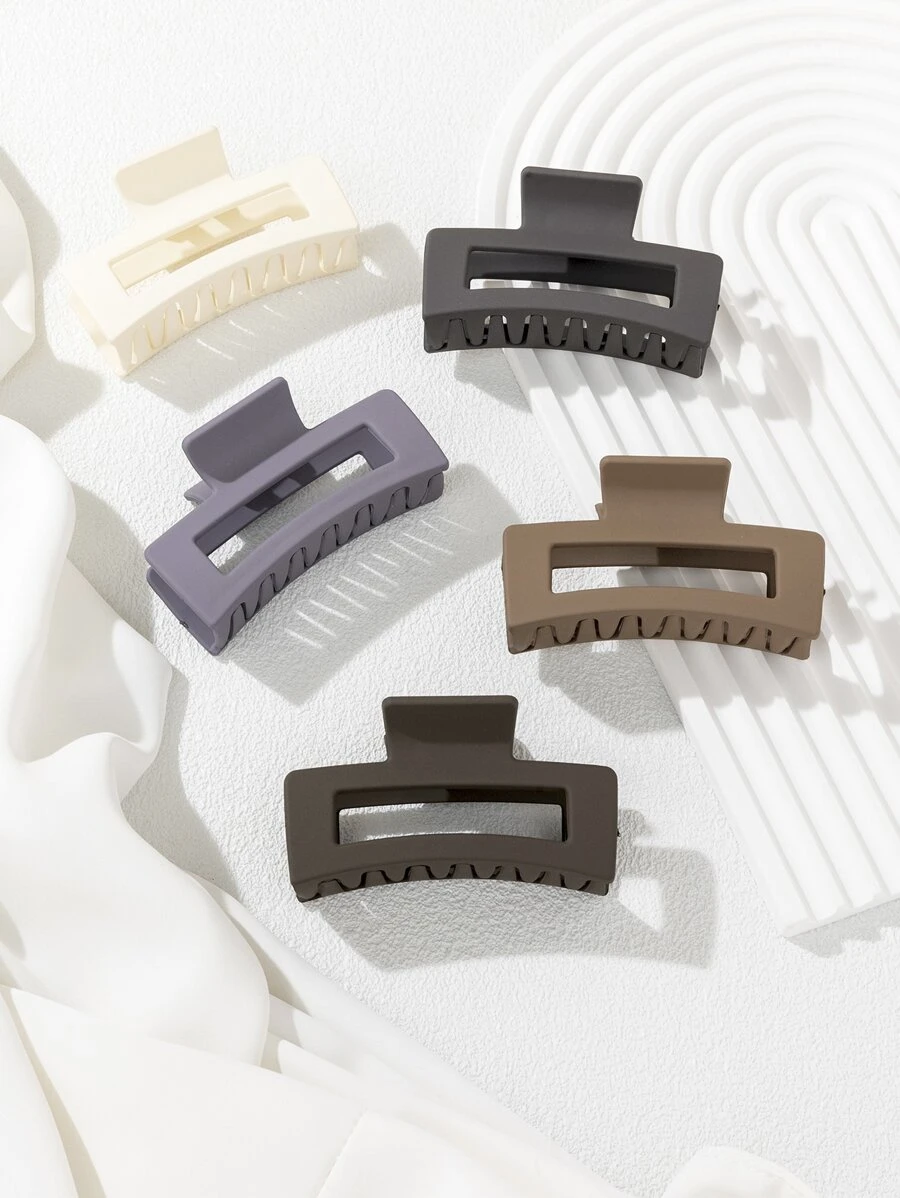 5 piezas Garra de pelo unicolor cuadrado - Multicolor - Ver 1