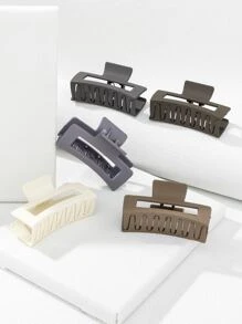 5 piezas Garra de pelo unicolor cuadrado - Multicolor - Ver 2