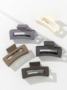 5 piezas Garra de pelo unicolor cuadrado - Multicolor - Ver 3