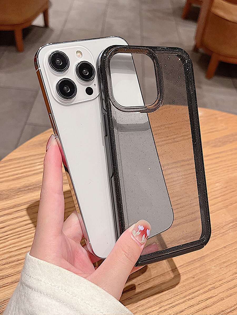 撞色框透明手機殼相容於 iPhone 15/15Pro/15Plus/15Promax - 黑色 - 查看 1