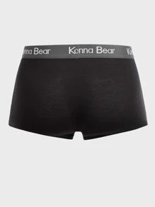 男士5入組拼接字母織帶平角內褲 - 彩色 - 查看 4