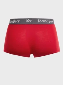 男士5入組拼接字母織帶平角內褲 - 彩色 - 查看 10