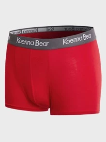 男士5入組拼接字母織帶平角內褲 - 彩色 - 查看 11