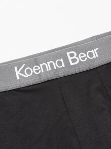 男士5入組拼接字母織帶平角內褲 - 彩色 - 查看 12