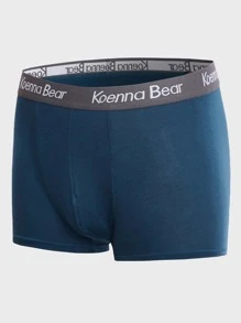 男士5入組拼接字母織帶平角內褲 - 彩色 - 查看 13