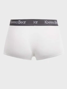 男士5入組拼接字母織帶平角內褲 - 彩色 - 查看 15