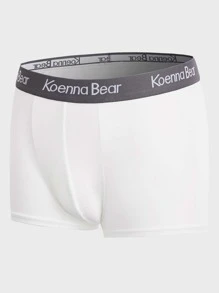 男士5入組拼接字母織帶平角內褲 - 彩色 - 查看 19