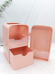 可愛冰箱形狀筆筒-非常適合學生書桌和辦公室整理 - 粉色 - 查看 2