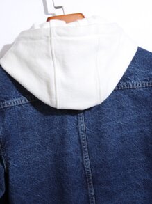 Manfinity Homme Men 1pc Flap Pocket Denim Jacket - Dark Wash - View 6