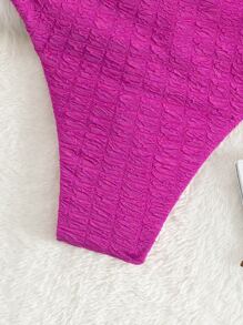 側抽繩高腰泳褲 - 中紫紅色 - 查看 6