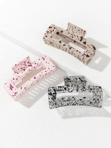 3 cái Splash Ink Print Claw Tóc - Nhiều màu - Xem 2