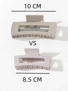 3 piezas de pinzas para cabello cuadradas y sólidas para uso casual - Multicolor - Ver 4