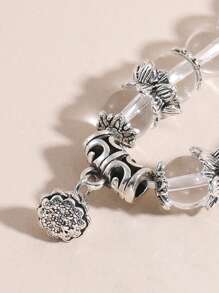 Lotus Seed Decor Beaded Necklace - Clear - View 8