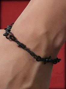 ROMWE Goth Pulsera De Decoración De Torceduras Para Hombres