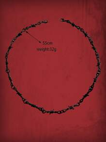 ROMWE Grunge Punk Collar Decorativo Para Hombre Con Torsión - Negro - Ver 3