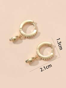 Cubic Zirconia Eye Decor Drop Earrings - Multicolor - View 3