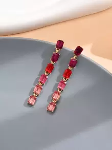 Bông tai thả trang trí Rhinestone - Nhiều màu - Xem 4