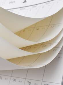 1pc Letter Graphic Wall Calendar - Black and White - View 2