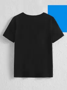 Ruthless Figure & Letter Graphic Tee - Black - View 2