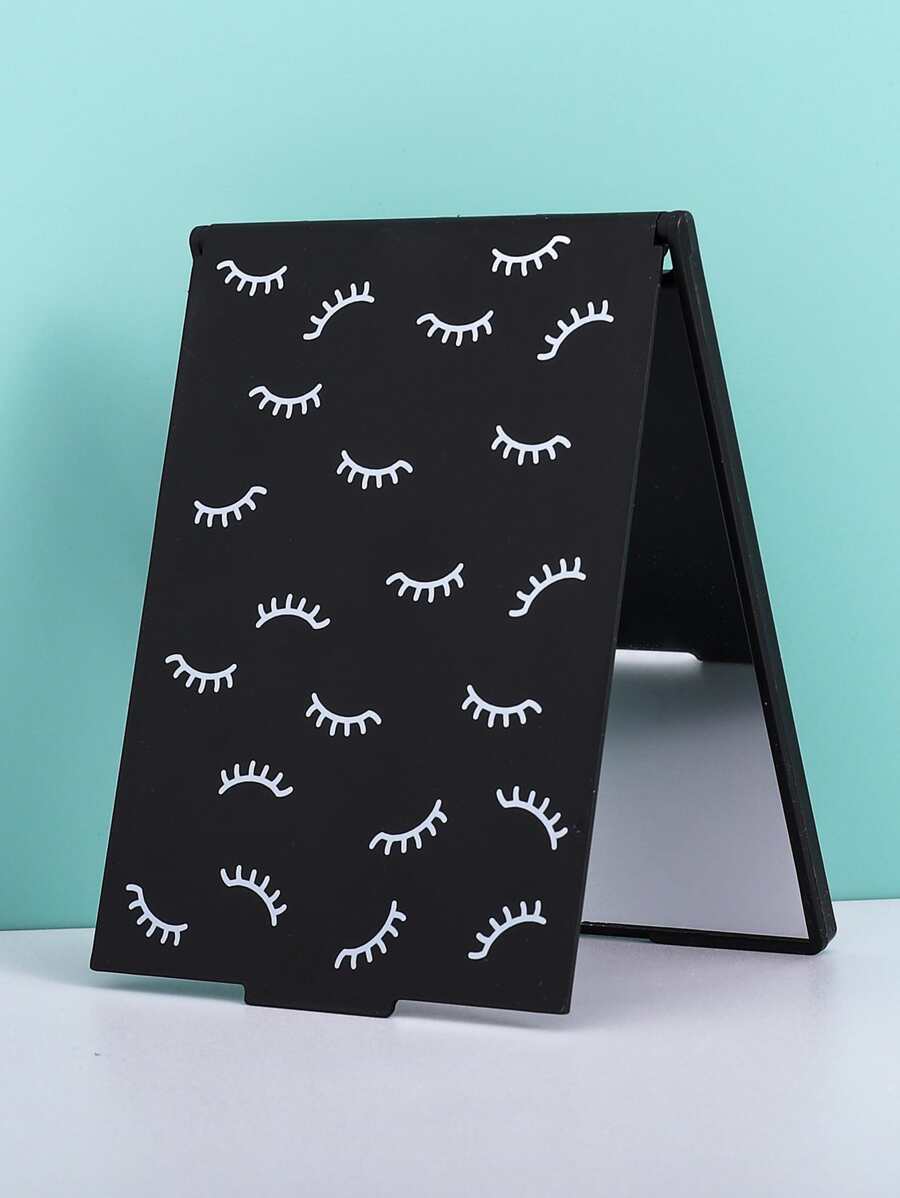 便携式折叠化妆镜带支架，1个睫毛图案长方形化妆镜，浴室镜，送给妈妈、妻子、姐妹、少女、朋友的礼物，Y2K风格化妆镜，桌面梳妆镜，客厅、卧室、浴室家居装饰，旅行用品，婚礼、派对、生日，送给爸爸妈妈、好朋友、老师的礼物，新年礼物，配饰，趣味礼物，便宜，圣诞礼物，化妆品，化妆工具，便宜货，礼物，送给女士的礼物，圣诞礼物