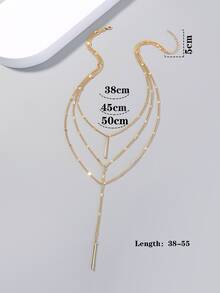 Nooxian Vòng cổ Y Lariat nhiều lớp tối giản - Vàng - Xem 6