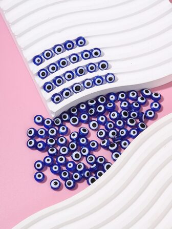 100入組樹脂邪惡之眼細節DIY珠子