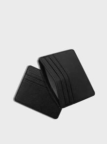 1pc Minimalist Wallet Bank ID Women Purse Ultra Thin Money Case PU Leather Card Cover Pouch School Supplies Teacher Gifts Back To School Card Holder Card Holder Wallet Business Card Holder Credit Card Holder For Men Mini Wallet Card Wallet - Black - View 3