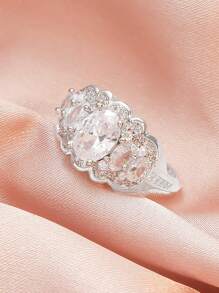 Anillo zirconia cúbica - Blanco - Ver 2