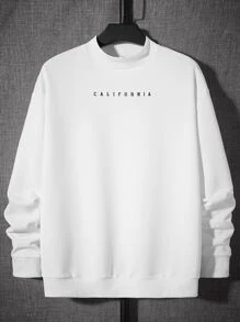 Manfinity RebelGame Men's Oversized Letter Graphic Drop Shoulder Sweatshirt - White - View 1