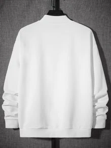 Manfinity RebelGame Men's Oversized Letter Graphic Drop Shoulder Sweatshirt - White - View 2