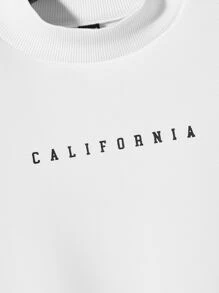 Manfinity RebelGame Men's Oversized Letter Graphic Drop Shoulder Sweatshirt - White - View 3