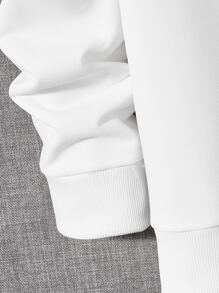 Manfinity RebelGame Men's Oversized Letter Graphic Drop Shoulder Sweatshirt - White - View 4