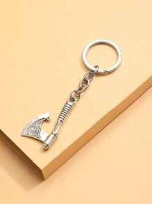斧頭裝飾鑰匙圈 - 復古銀色 - 查看 2