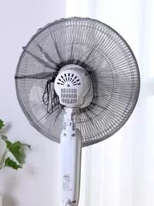 1 pieza Cubierta para ventilador eléctrico de malla, Cubierta protectora para ventilador redondo negro de 18 pulgadas para el hogar, bolsa, organizador, almacenamiento - Negro - Ver 3