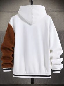 Manfinity EZcore Nam Áo khoác Đại học Bản vá Gấu Không có áo Hoodie - trắng - Xem 2