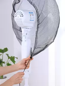 1 pieza Cubierta para ventilador eléctrico de malla, Cubierta protectora para ventilador redondo negro de 18 pulgadas para el hogar, bolsa, organizador, almacenamiento - Negro - Ver 6