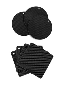 1pc silicone ngẫu nhiên Potholder - màu đen - Xem 3