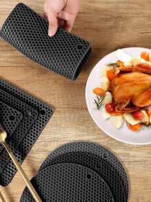 1pc silicone ngẫu nhiên Potholder - màu đen - Xem 4