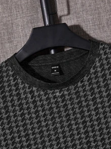 Manfinity RebelGame 男士千鳥格圖案運動衫