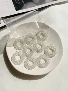 9 cái dây cuộn dây Buộc tóc - trắng - Xem 4