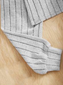 SHEIN Top Y Vestido De Cuello De Tortuga Con Hombros Caídos Para Niñas Preadolescentes - Gris Claro - Ver 4